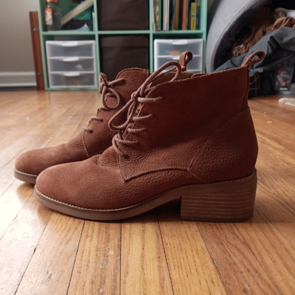 Lucky Brand Brown Leather Booties
